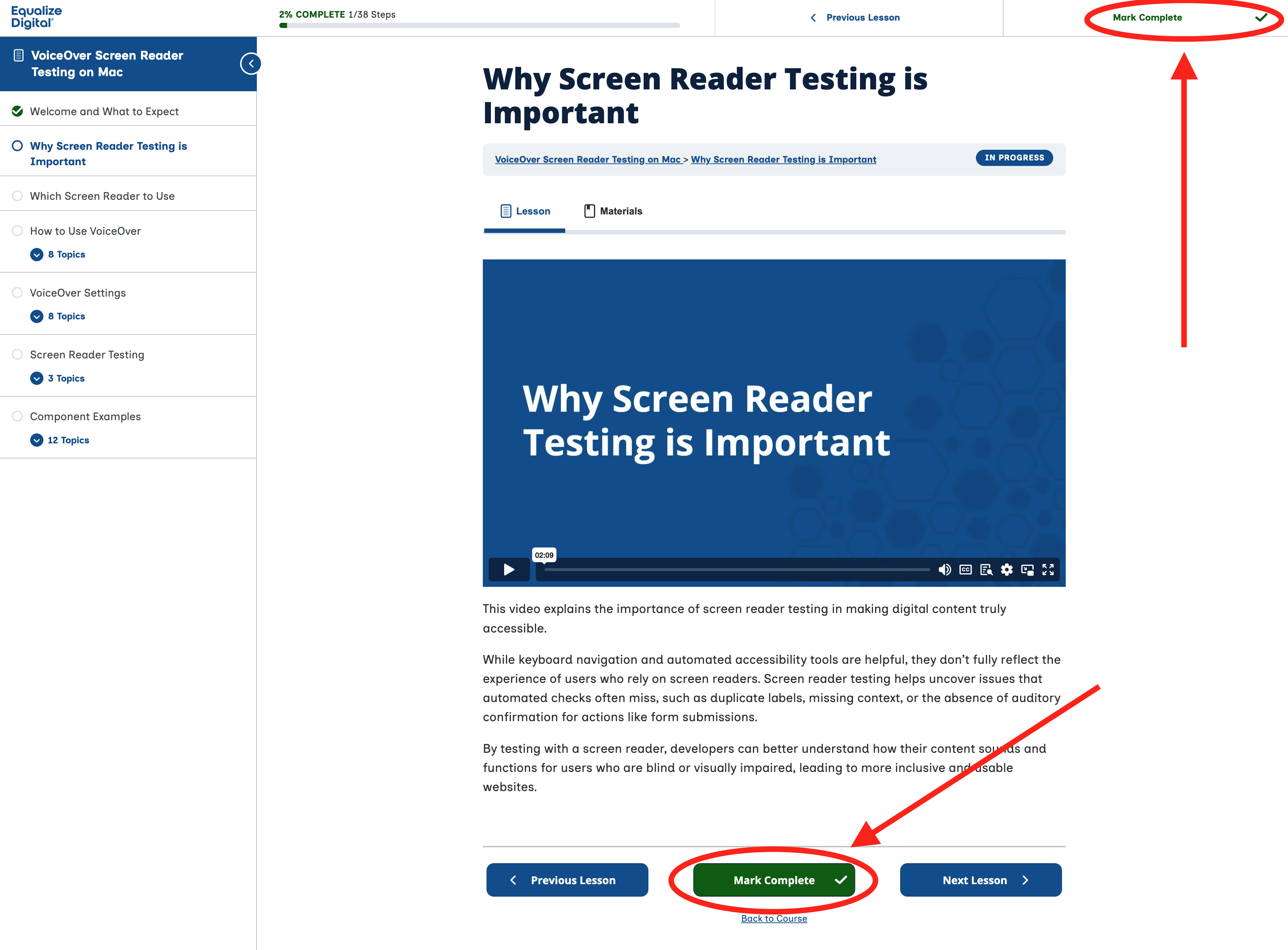 Arrows pointing to the buttons in the described areas of the page.